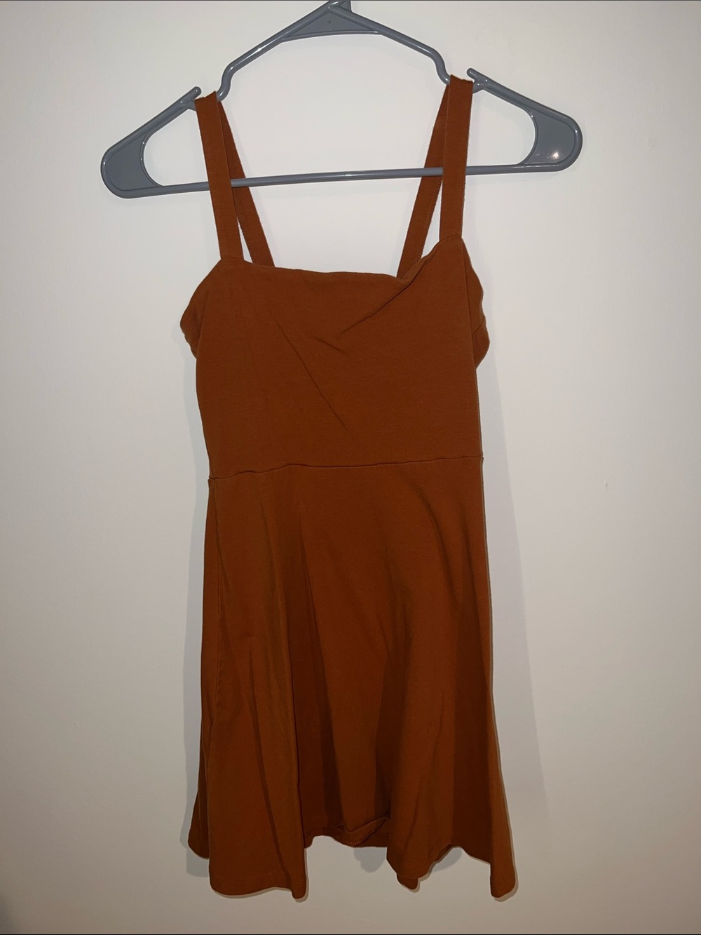 Rust Brown Strappy A-Line Dress